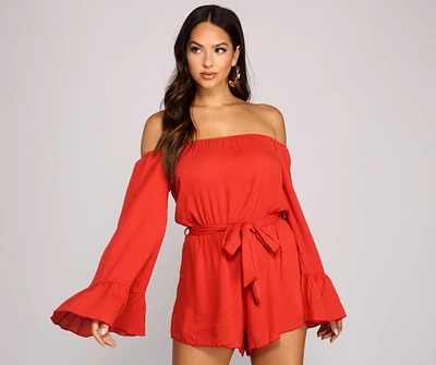 Glam Life Off The Shoulder Gauze Romper