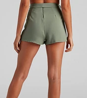 High Waist Linen Shorts