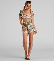 On Vacay Tropical Tiered Shorts