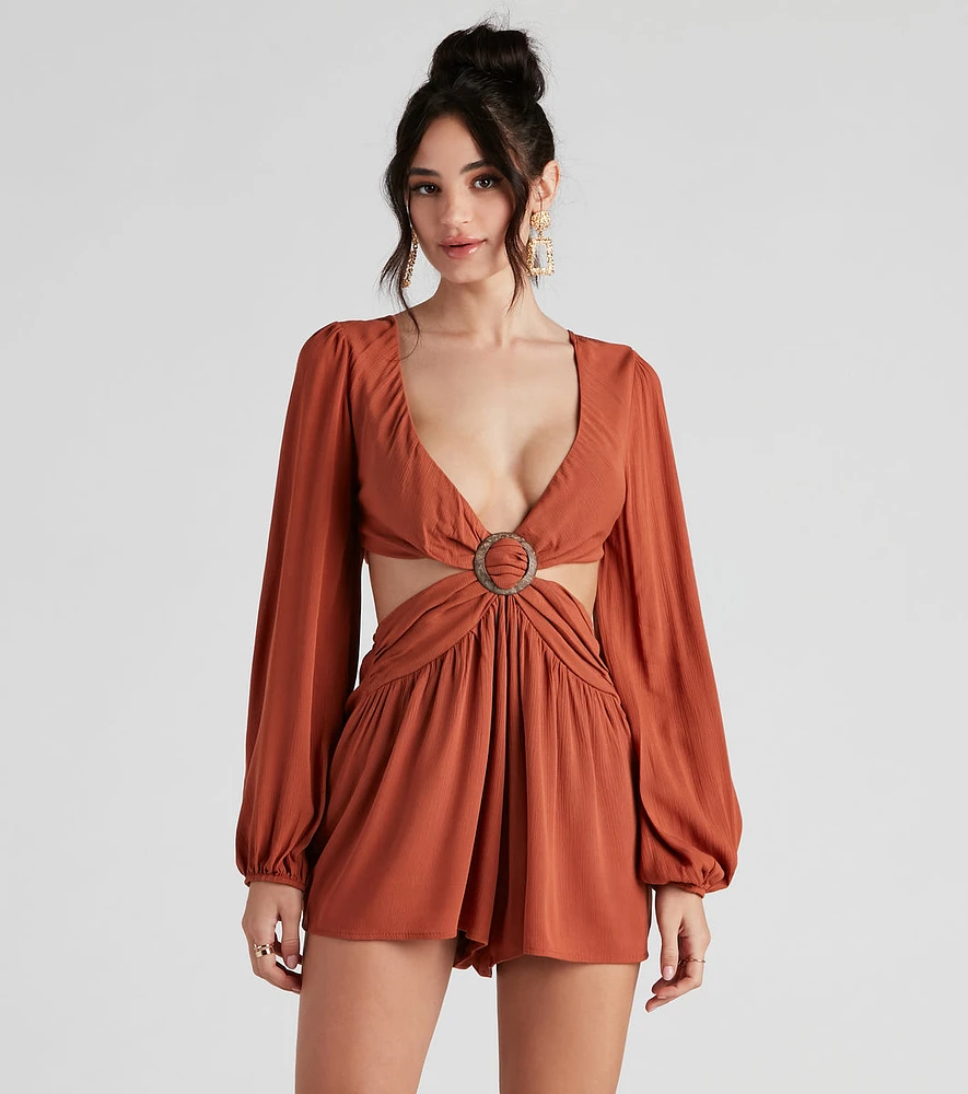 Out Of Town Long Sleeve Romper