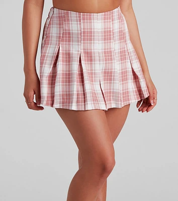 Plaid On Babe Pleated Skort