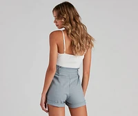 Classic Chic Vibes Paperbag Romper