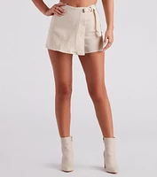 Higher Love Twill Wrap Denim Skort