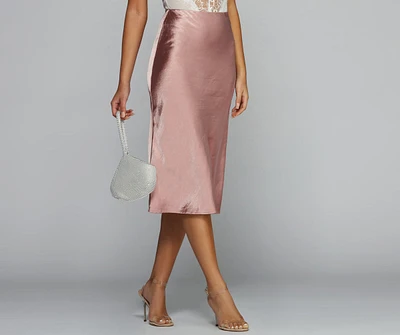 Midi Ground Satin Skirt