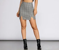 Posh Plaid Mini Skirt