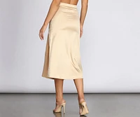 Buy Me A Drink Satin Midi Skirt