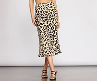 Feline Fierce Flared Midi Skirt