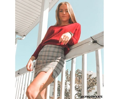 Preppy Plaid Double Slit Mini Skirt