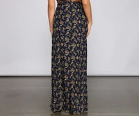 Ditsy Floral Ruffled Maxi Skirt