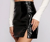 Patent Faux Leather Mini Skirt