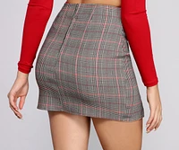 Poised Plaid Mini Skirt