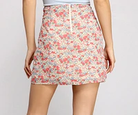 Burst Of Florals Mini Skirt