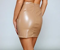 Take Charge Faux Leather Mini Skirt