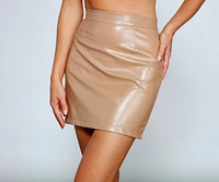 Take Charge Faux Leather Mini Skirt