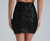 Holiday Sparkle Sequin Faux Wrap Skirt