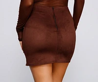 Fashionista High Waist Faux Suede Mini Skirt