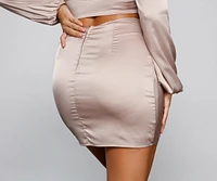 Dreamy And Chic Satin Mini Skirt