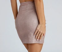 Champagne Sparkles Wrap Mini Skirt