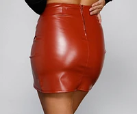 That's A Wrap Faux Leather Mini Skirt