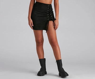 Love The Look Lace-Up Mini Skirt