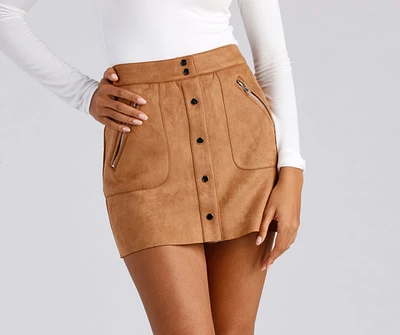 The Next Level Faux Suede Mini Skirt