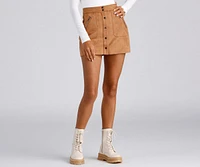 The Next Level Faux Suede Mini Skirt