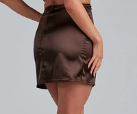 Alluringly Chic Satin Mini Skirt