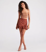 Look Your Cutest Floral Chiffon Mini Skirt