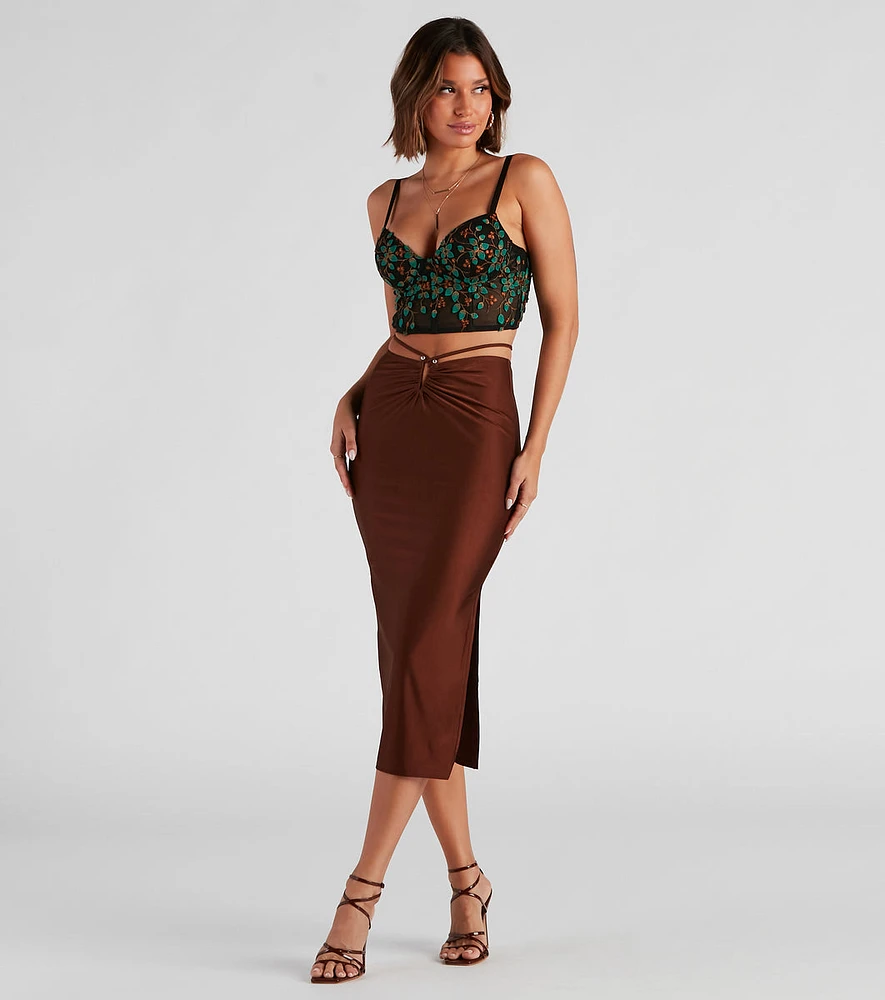 Major It-Girl Satin Midi Skirt