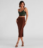 Major It-Girl Satin Midi Skirt