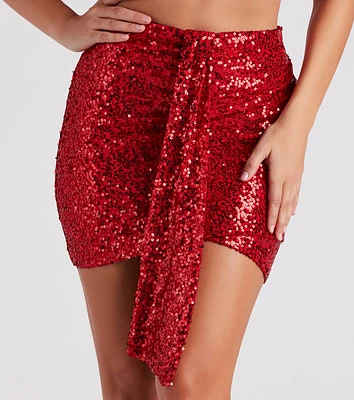 Sparkle Occasion Sequin Mini Skirt