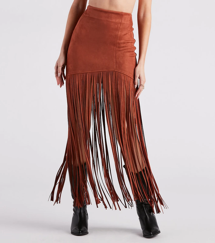 Wild At Heart Long Fringe Skirt