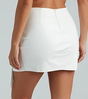 Total Glam Girl Rhinestone Fringe Mini Skirt