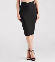 Chic And Snatched Woven Pencil Skirt