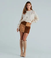 Posh This Fall Faux Suede Mini Skirt