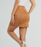 Fashionista High Waist Faux Suede Mini Skirt