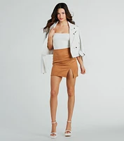 Fashionista High Waist Faux Suede Mini Skirt