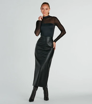 Be The Moment Faux Leather High-Rise Maxi Skirt