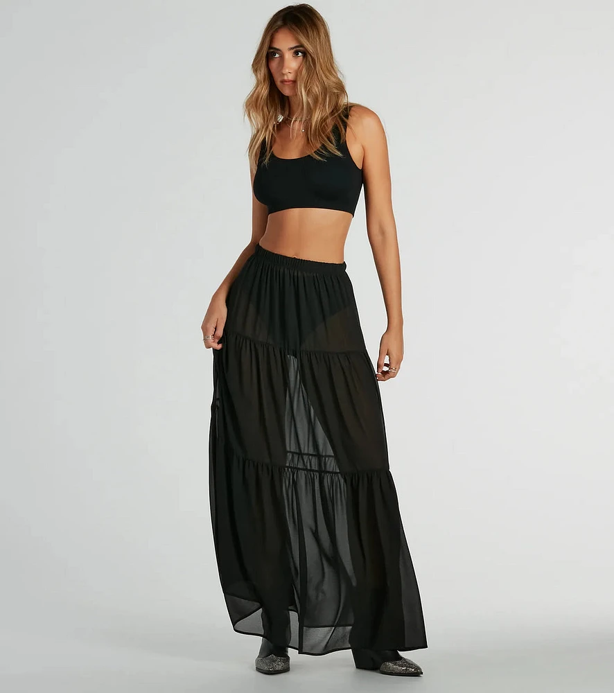 Sittin' Pretty Tiered Chiffon Maxi Skirt