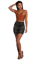 Glitzy Heat Stone Mini Skirt