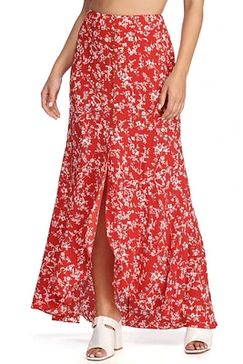 On Vacay Floral Maxi Skirt