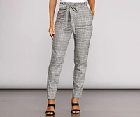 Go Glen Plaid Paperbag Pants