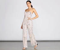 Sweetheart Sequins Jumpsuit