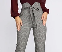 Glen Check Skinny Woven Pants