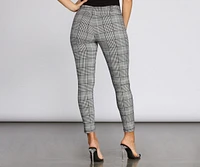 High Rise Plaid Skinny Pants