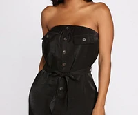 Strapless Utility Jumpsuit