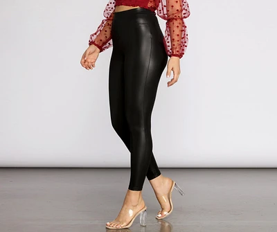 Stretch Faux Leather Leggings