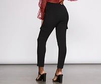 High Rise Tie Waist Tapered Pants