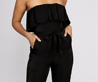 Miss Independent Strapless Tapered Jumpsuit