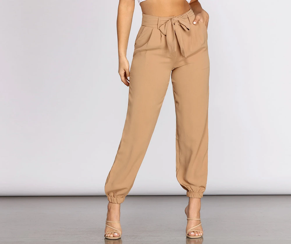 Classic Tie Waist Jogger Pants